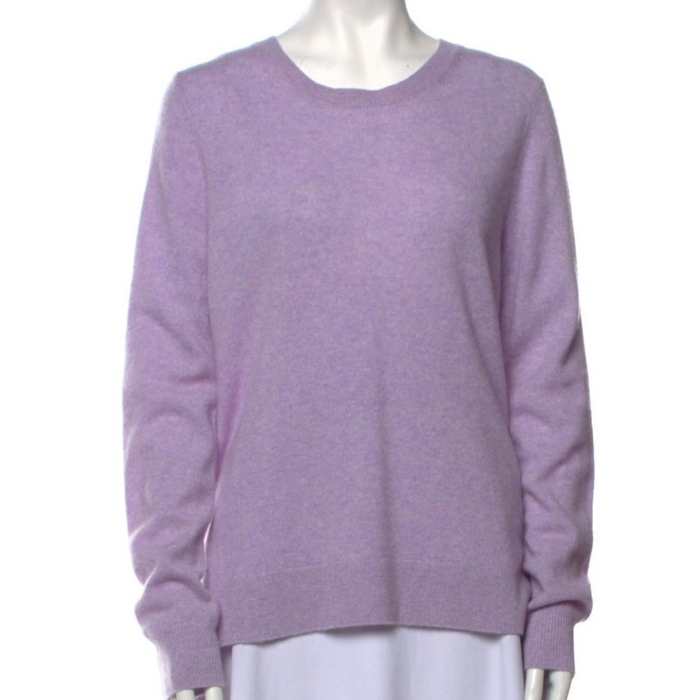 Saks Fifth Avenue Cashmere Lavender Scoop Neck Sweater Size Large